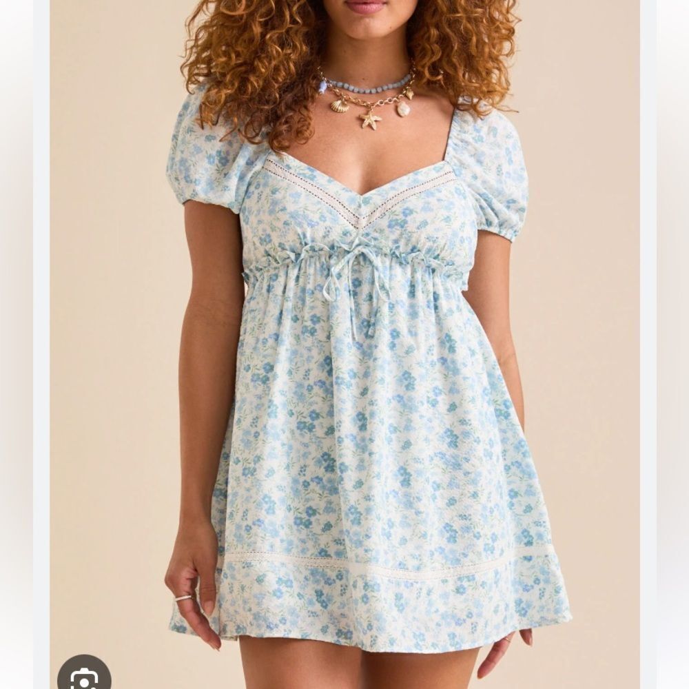 Altar'd State Light Blue Floral Mini Dress